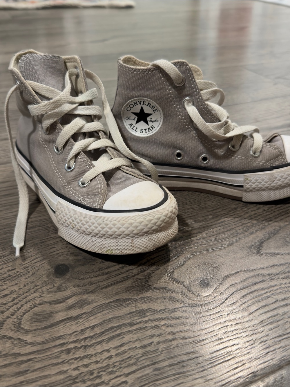 Converse All Star High Top Sneakers - Taupe Canvas with Cream Laces